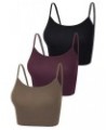 3 Pcs Crop Camisole Top Spaghetti Strap Tank Sleeveless Crop Tank Top for Women Sports Coffee, Dark Red, Black $12.41 Tanks