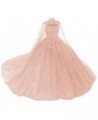 Women's Quinceanera Dress with Cape Lace Sequins Formal Ball Gowns Sweetheart Blush $64.80 Dresses