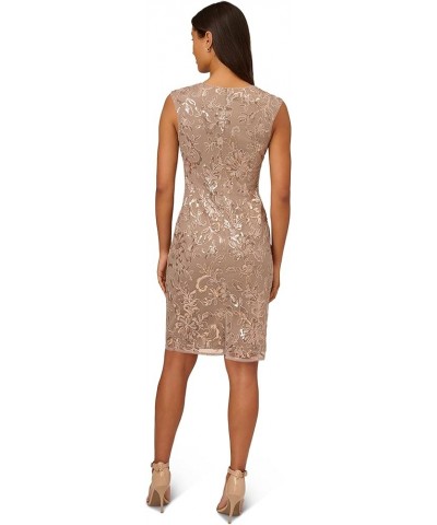 Women's Floral Sequin Sheath Dress Cashmere $41.54 Dresses