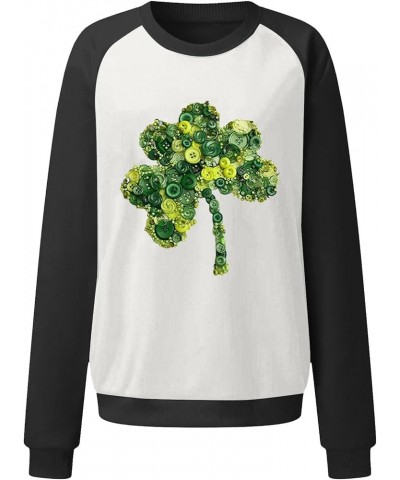 Women's St Patrick's Day Sweatshirt Green Wine Glass Printed Sweatshirts Lady Hawaiian Shirt Shamrock Ireland Pullover 16 $12...