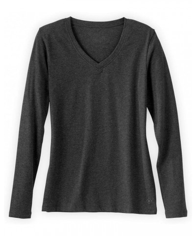 Women's Organic Pima Cotton Long Sleeve V-Neck T-Shirt Horizon Blue $30.03 T-Shirts