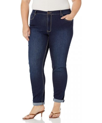 Women's Plus Size Jean Stretch Girlfriend Dark Wash $15.37 Jeans