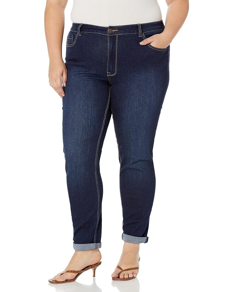 Women's Plus Size Jean Stretch Girlfriend Dark Wash $15.37 Jeans