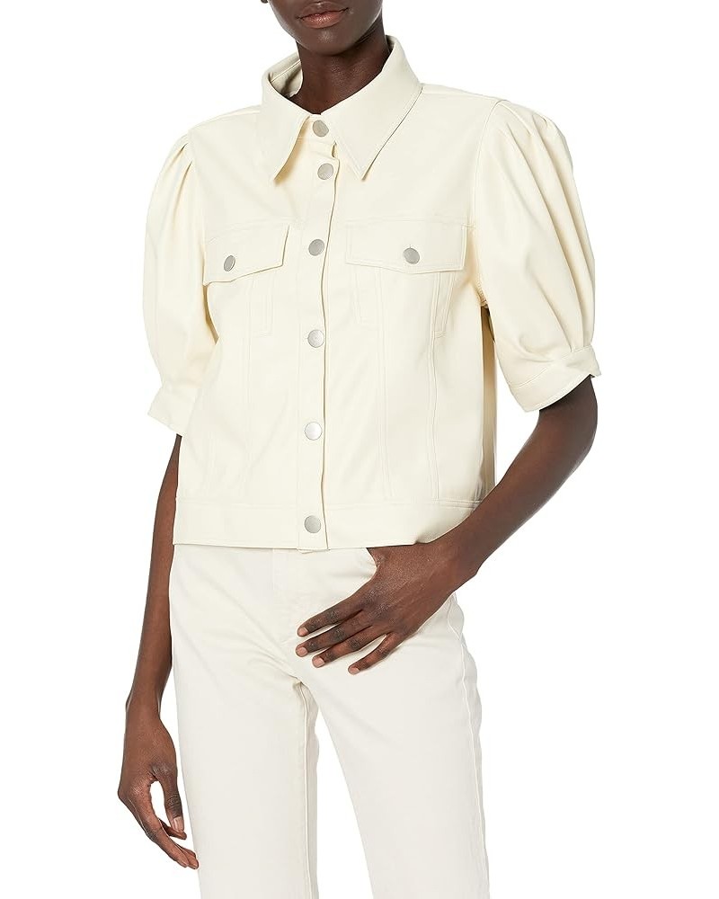 Women's Plus Size Puff Sleeve Button Down Top Vanilla Bean $27.60 Blouses