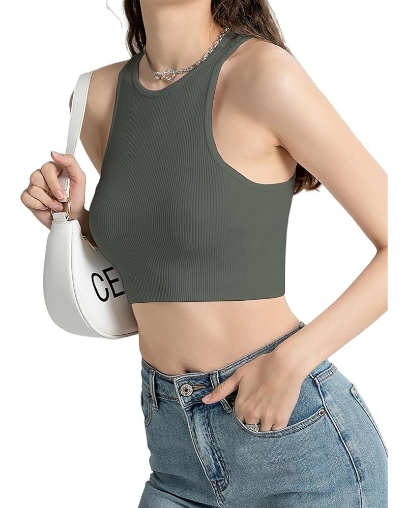 Ribbed Tank Tops for Women Great Stretchy Crop Tops for Women Trendy Soft Going Out Basic Comfortable Fit Cropped Tank Tops G...