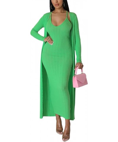 Women's 2 Piece Outfits Sexy Dress Long Kimono Cover ups Casual Matching Suit Club Cocktail Outwear 2023 9451 Green $23.21 Sw...