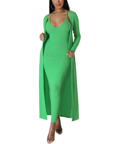 Women's 2 Piece Outfits Sexy Dress Long Kimono Cover ups Casual Matching Suit Club Cocktail Outwear 2023 9451 Green $23.21 Sw...