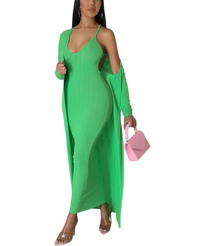 Women's 2 Piece Outfits Sexy Dress Long Kimono Cover ups Casual Matching Suit Club Cocktail Outwear 2023 9451 Green $23.21 Sw...