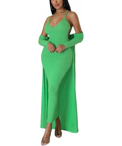 Women's 2 Piece Outfits Sexy Dress Long Kimono Cover ups Casual Matching Suit Club Cocktail Outwear 2023 9451 Green $23.21 Sw...