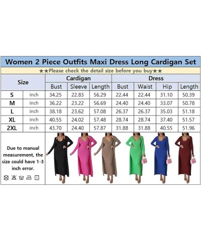 Women's 2 Piece Outfits Sexy Dress Long Kimono Cover ups Casual Matching Suit Club Cocktail Outwear 2023 9451 Green $23.21 Sw...