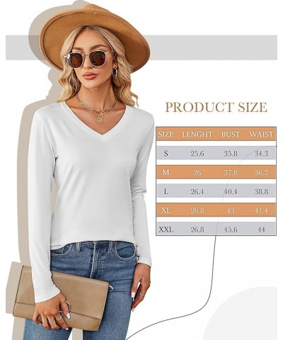 2 Pack Women's V Neck T Shirts, Short or Long Sleeve Tunic Tops Causal Summer Basic Shirts Solid Hem Tee Blouses White, Pink,...