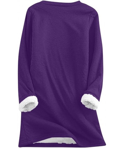 Yes,i'm Still Freezing -Me 24:7 Sherpa Lined Sweatshirt Women Faux Fur Parka Warm Outerwear Letter Print Loungewear 5-purple ...