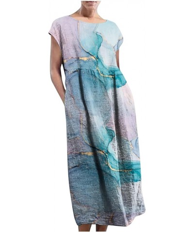 Linen Dresses for Women Midi Length Summer Maxi Crewneck Baggy Long Dress with Pockets Loose Sleeveless New-39 $15.80 Dresses