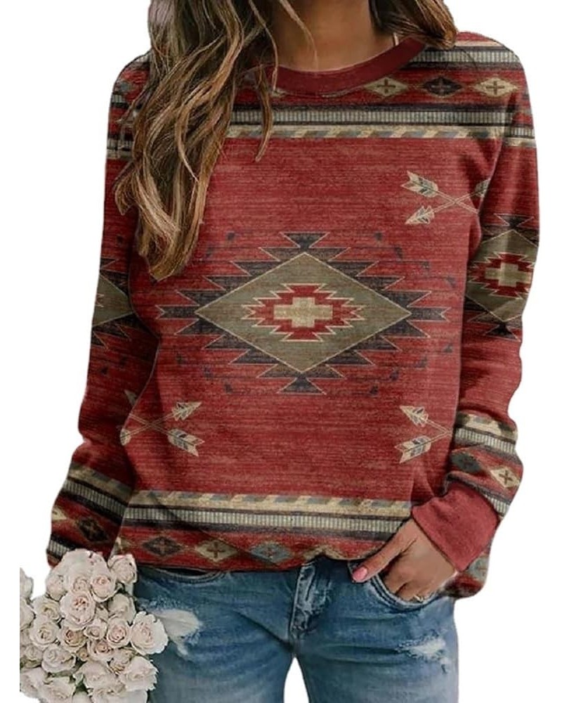 Womens fall fashion 2023 hoodies Western Aztec Geometric Long Sleeve Sweatshirts Ethnic Graphic Pullover Casual Tops S $8.69 ...