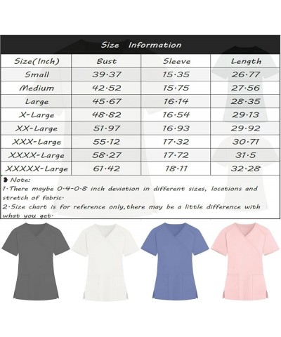 Scrub Tops Women Plus Size Scrub Shirts Print Short Sleeve Scrubs Fashion Women Working Uniforms Cute Nursing Top 02-multicol...