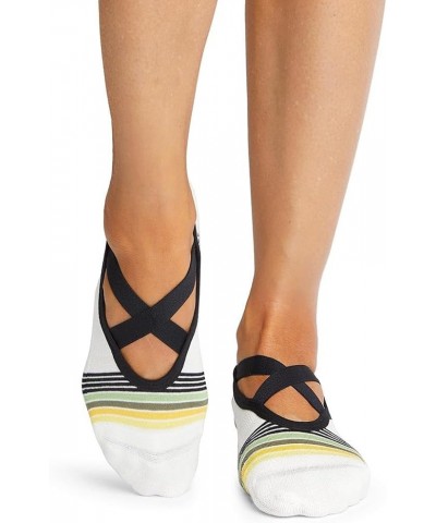 Chloe Fashion Criss-Cross Grip Socks for Barre, Pilates and Yoga Coconut Vibe $12.22 Activewear