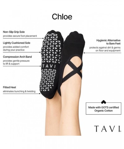 Chloe Fashion Criss-Cross Grip Socks for Barre, Pilates and Yoga Coconut Vibe $12.22 Activewear