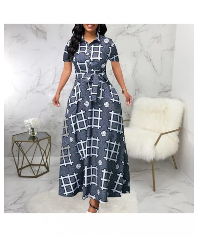 Maxi Dresses for Women Button Down with Pockets Long Dress Casual V Neck Floral Print Loose Prom Dresses Outfits Grey11067 $2...