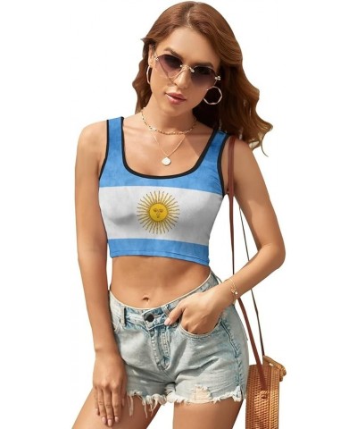 Women's Argentina Flag Crop Tank Tops Cute Comfortable Lightweight M X-Large Style-3 $12.19 Tanks