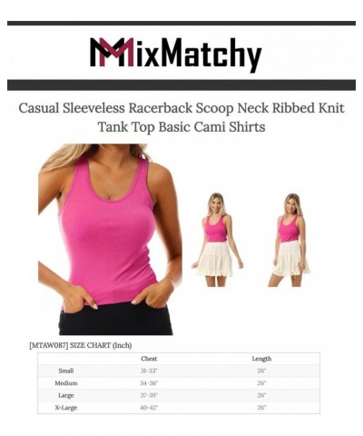 Women's Cotton Basic Sleeveless Racerback Sports Crop Tank Top Ruby (Rib Knit) $9.51 Activewear