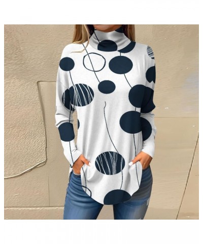 Womens Fall Clothes Long Sleeve Turtleneck Tops Solid Comfy Shirt Casual Fashion Pullovers Tunic Vintage Sweatshirts 3-light ...