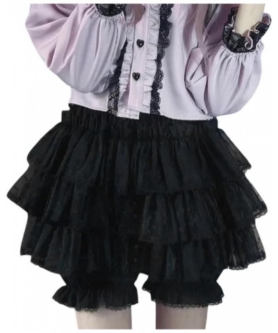 Women Kawaii Lace Mini Skirt Japanese Lolita Pleated A Line Skirt Layered Tiered Ruffle Short Skirt Harajuku Skirt Black2 $9....