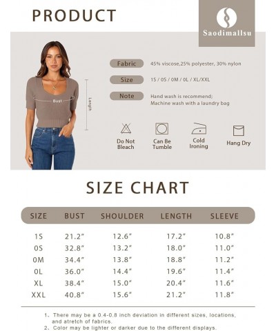 Womens Short Sleeve Crop Sweaters Scoop Neck Lightweight Trendy Summer Blouse Tops Off-white $14.39 Sweaters