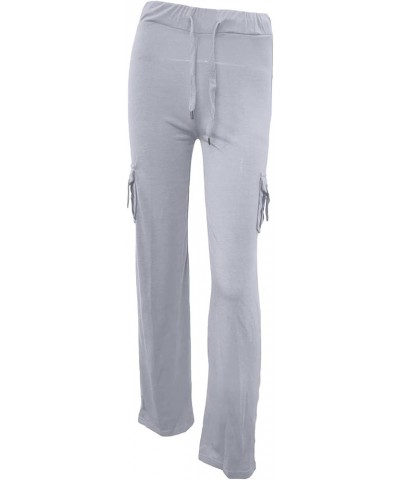 Women Bootcut Yoga Pants with Cargo Pockets Stretchy Palazzo Pant 2024 Long Wide Leg Trousers Workout Baggy Sweatpant B1-gray...