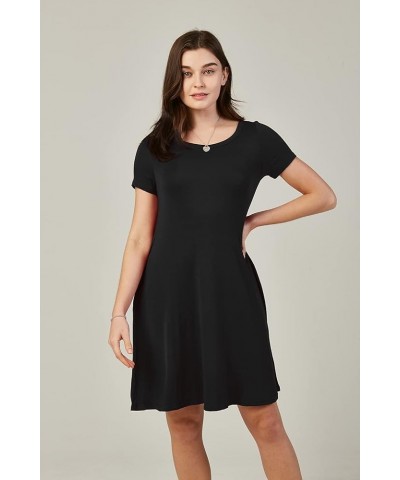 Women's Casual T Shirt Short Sleeve Daily Short Mini Swing Dress with Pockets 1(2pack, Waist Line) Black / Flower Black $10.7...