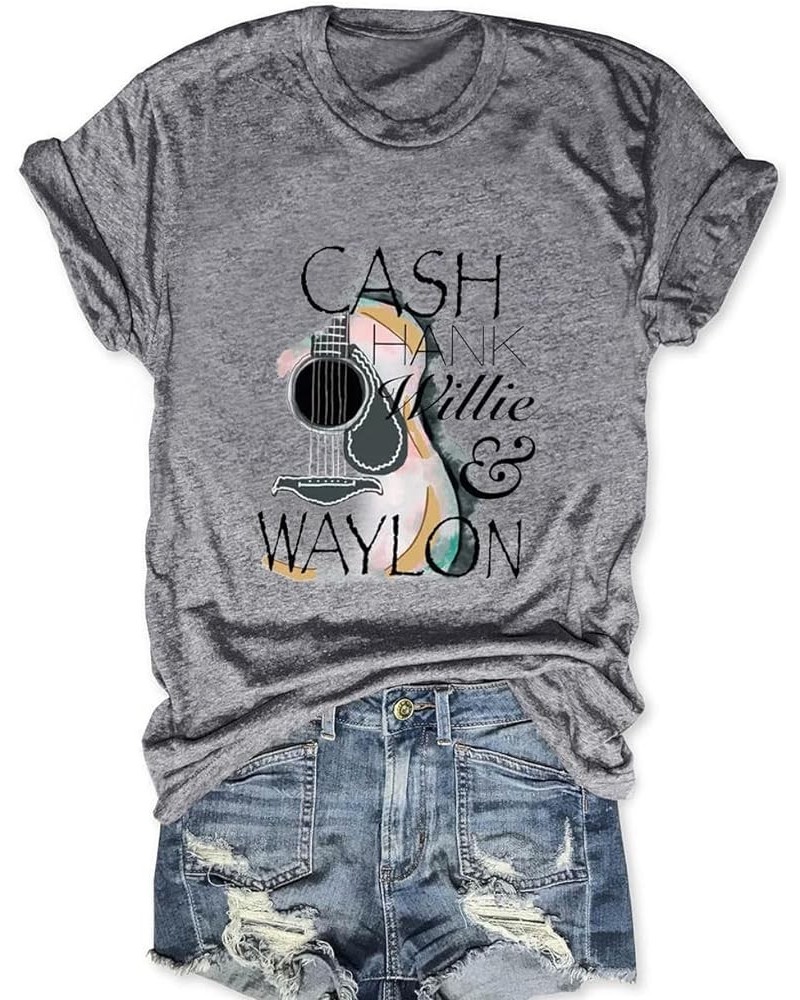 Women Rock Band T Shirt Vintage Country Music Shirt Something in The Orange Concert Outfit Short Sleeve Tops Grey $11.39 T-Sh...