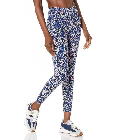 Women's Power 7/8 Workout Leggings Blue Dot Diffuse Print $35.99 Activewear