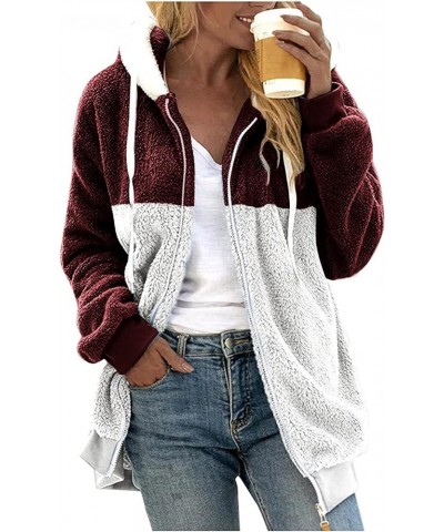 Winter Coats for Women,Casual Plus Size Fleece Jacket Loose Warm Outdoor Sherpa Lined Thick Coat Outwear Zip Up Hoodies E Win...