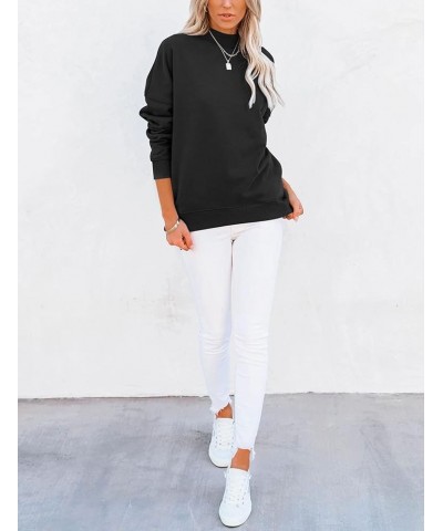 Women's Casual Long sleeves Sweatshirt Tops Basic Loose Fit Mock Turtleneck Lightweight Tunic Pullover With Pocket 1black $15...