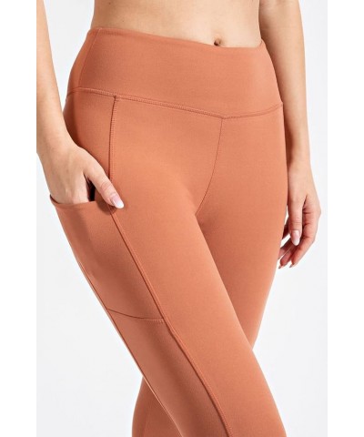 Women's High Waisted Buttery Super Soft Capri Length Activewear Leggings with Side Pockets (S-3X) Desert Sun $9.98 Activewear