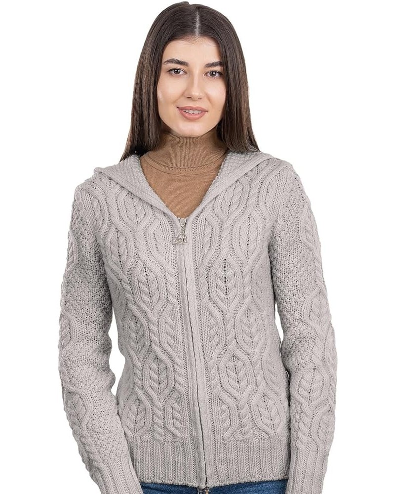 100% Merino Wool Ladies Hooded Zipped Cardigan Sweater Grey $40.39 Sweaters