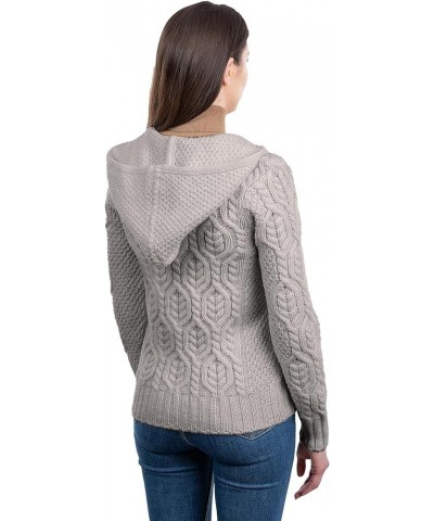 100% Merino Wool Ladies Hooded Zipped Cardigan Sweater Grey $40.39 Sweaters