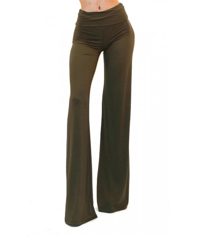 Women's USA Fold Over High Waist Wide Leg Long Palazzo Pants C23, Multi $14.97 Pants