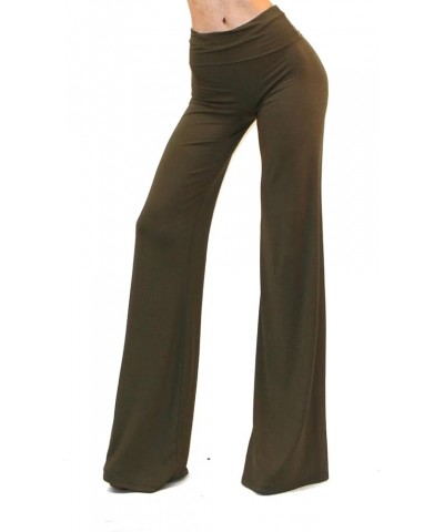 Women's USA Fold Over High Waist Wide Leg Long Palazzo Pants C23, Multi $14.97 Pants