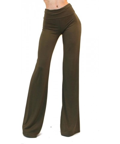 Women's USA Fold Over High Waist Wide Leg Long Palazzo Pants C23, Multi $14.97 Pants