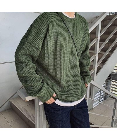 Crochet Sweater Grunge Sweater Grandpa Sweater Vintage Sweater Pullover Oversized Sweater for Women Green $15.04 Sweaters