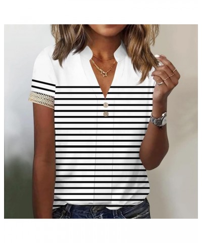 Crop 3/4 Sleeve Fun Blouses Woman Business Summer Airoft Flury Tops Women's V Neck Graphic Comfy 05-white $13.73 Blouses