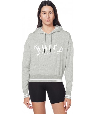 Women's Cropped Logo Pullover Hoodie Light Grey Heather $12.07 Hoodies & Sweatshirts