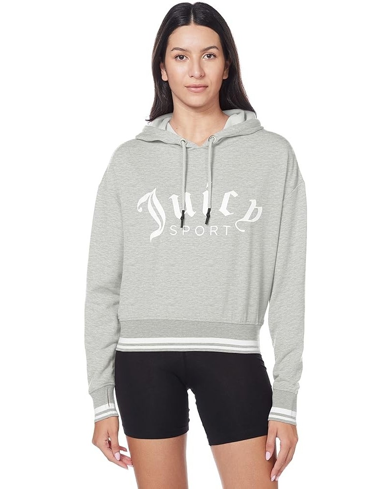 Women's Cropped Logo Pullover Hoodie Light Grey Heather $12.07 Hoodies & Sweatshirts