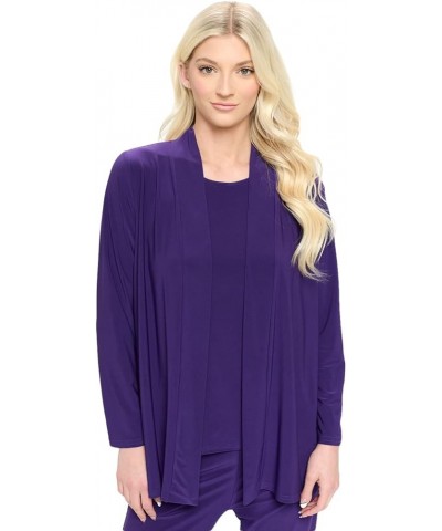 Women’s Drape Cardigan Sweater - Long Sleeve Open Front Lightweight Casual Jackets Purple $18.00 Sweaters