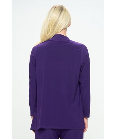 Women’s Drape Cardigan Sweater - Long Sleeve Open Front Lightweight Casual Jackets Purple $18.00 Sweaters