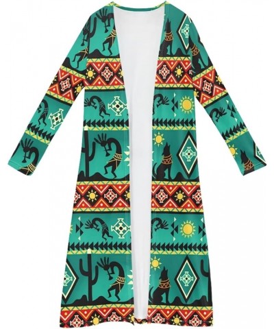 Women Long Sleeve Shirts Casual Kimono Fall Outfits Cover Up Cardigan Southwest Indian 2 $14.08 Sweaters