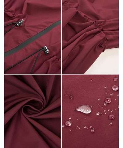 Women's Plus Size Long Hooded Raincoat Lightweight Waterproof Windbreaker Jacket Red $21.63 Coats