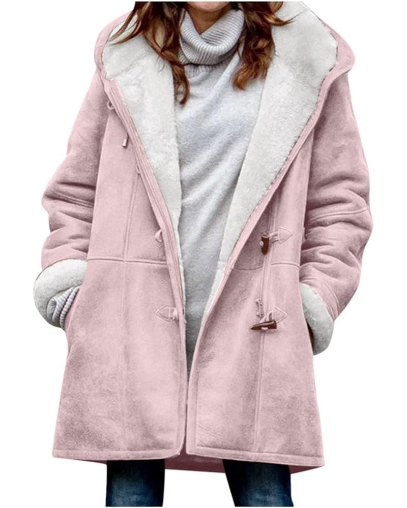 Winter Coats For Women 2023 Trendy Plus Size Fleece Sherpa Long Sleeve Jackets Casual Warm Outerwear Clothes 5-pink $15.66 Ja...