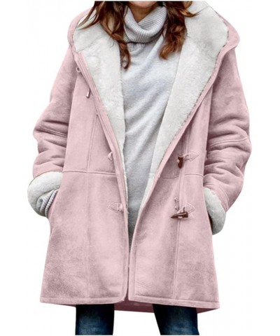 Winter Coats For Women 2023 Trendy Plus Size Fleece Sherpa Long Sleeve Jackets Casual Warm Outerwear Clothes 5-pink $15.66 Ja...