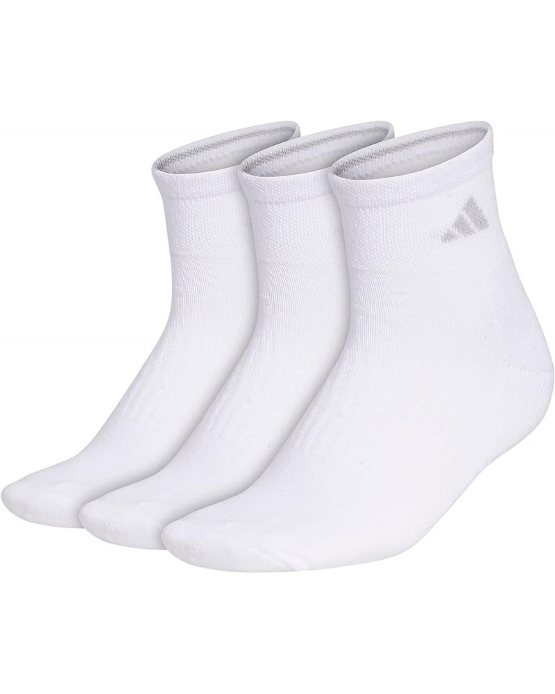 Women's Cushioned Quarter Socks (3-pair) White/Clear Onix Grey $10.45 Activewear